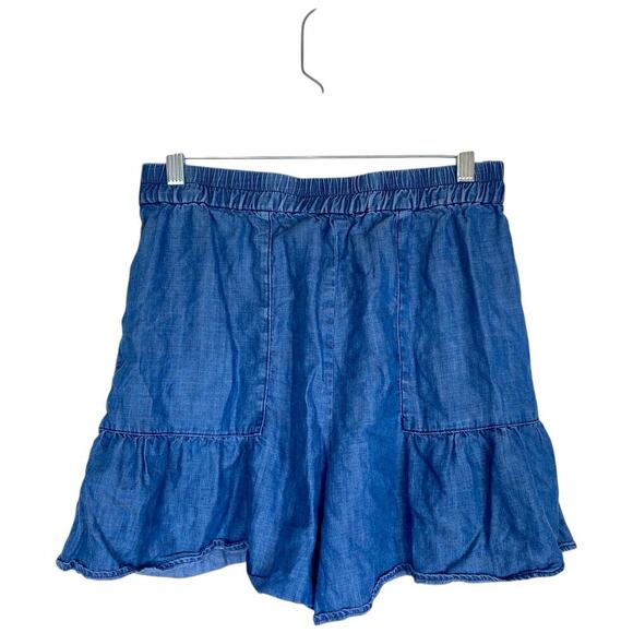 CURRENT AIR Chambray Tiered Shorts Size Medium Flowy Summer Tencel - Picture 3 of 7